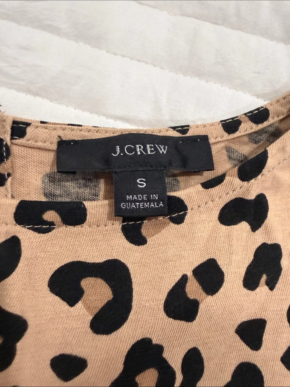 J. Crew Leopard Print Short Sleeve Tee - Tan & Black